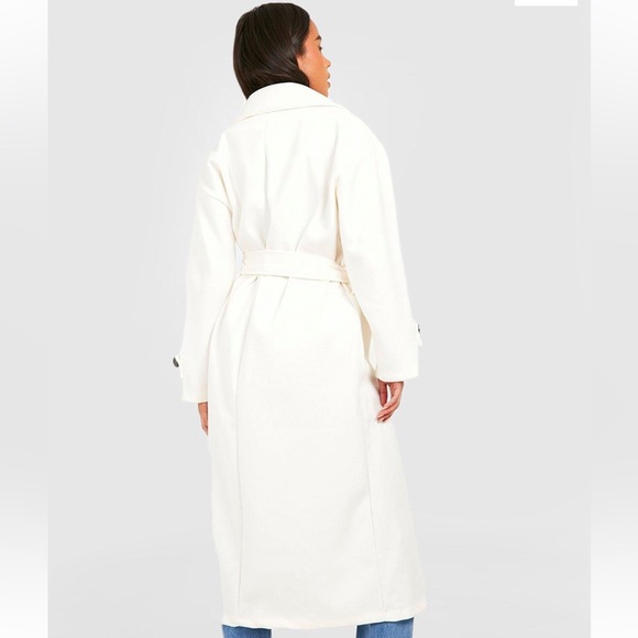NWT Wool Look Longline Trench Coat - Picture 3 of 16